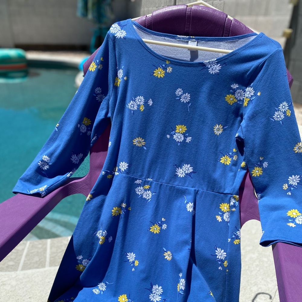Old Navy Blue & Yellow Flower Dress